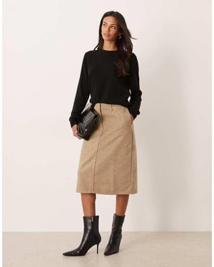 ASOS Kokerrok Van Imitatiesuède Met Tailleband - Naturel