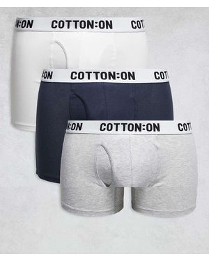 Cotton On Confezione Da 3 Paia Di Boxer Color Grigio Chiaro Mélange/Blu/Bianco