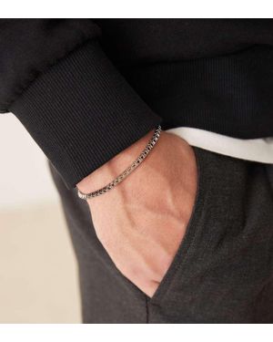 ASOS Bracciale A Catenina Argentato Con Maglie Squadrate - Nero