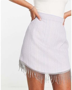 River Island Co-ord Diamante Trim Mini Skirt - Blue