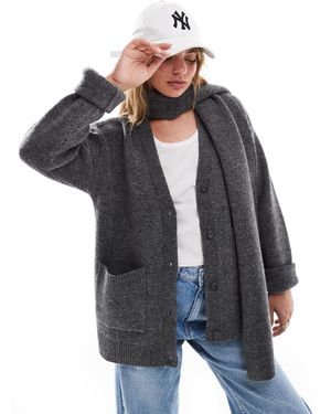 Pretty Lavish Scarf Cardigan - Black
