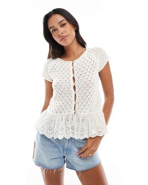 Stradivarius – strickoberteil - Weiß
