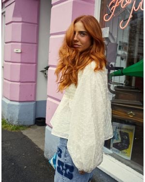 Labelrail X laura elizabeth klein – hängerbluse aus floralem jacquard - Weiß