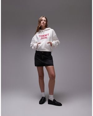 Tommy Hilfiger Boxy Varsity Logo Hoodie - Gray