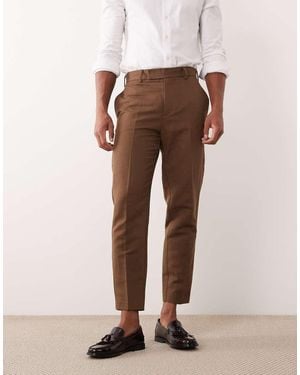 ASOS Tailored Linen Rich Tapered Trousers - Natural
