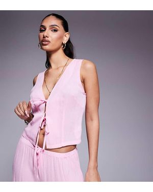 Kaiia Chaleco Playero Con Lazada Delantera Exclusivo De (Parte De Un Conjunto) - Morado