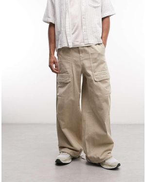 Weekday Oversized Parachute Trousers - Natural