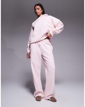 Kaiia Cotton Rich Logo Wide Leg Joggers Co-Ord - Purple