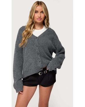 Edikted Shiraz Oversized Knit Cardigan - Grey