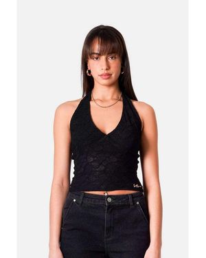 Sixth June Top Senza Maniche Testurizzato Con Stampa Fantasia - Nero
