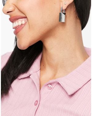 ASOS Orecchini A Cerchio Con Lucchetto - Metallizzato