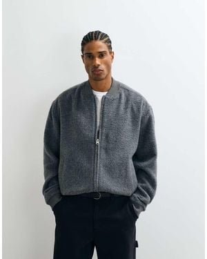 ASOS Oversized Shacket Met Wollook - Blauw