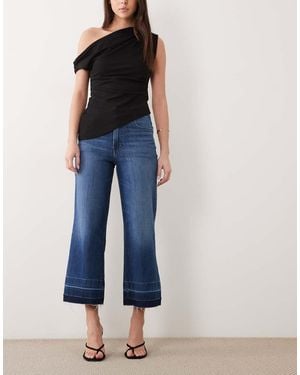 GOOD AMERICAN Vaqueros Capri Azules De Corte Palazzo Con Lavado Medio Soft Tech Good Waist De
