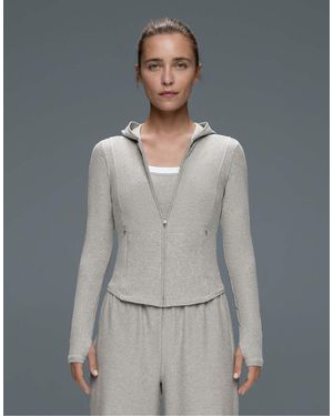Oysho Technical Marl Hooded Jacket - Grey