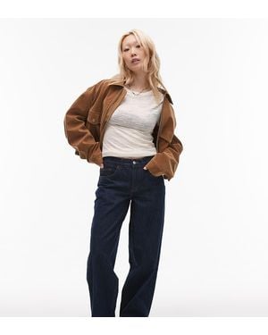 Topshop Unique Cinch Low Rise Relaxed Jean - Blue