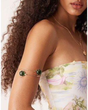 ASOS Bracciale A Fascia Dorato Con Dettagli - Marrone