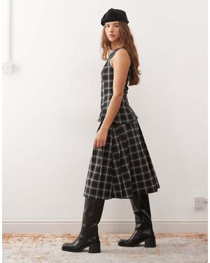 Weekday Irregular Pleated Midi Skirt - White