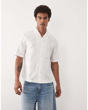 Mango Textured Floral Shirt - White