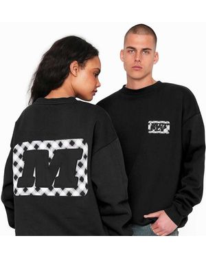 Multiply Apparel Sudadera Negra Extragrande Con Detalle De Cuadros De - Negro