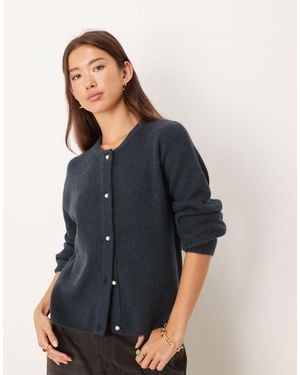 Jdy Lightweight Ribbed Cardigan - Blue