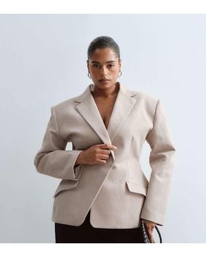 ARRANGE Curve Tailored Cinched Waist Blazer - Natural
