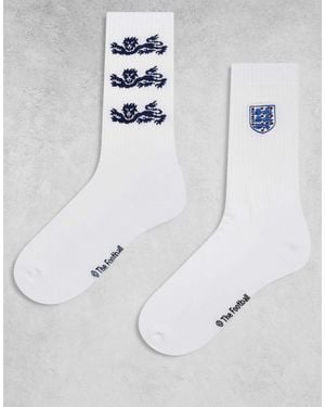 ASOS 2 Pack Socks With England Embroidery - White