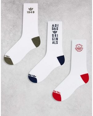 adidas Originals Unisex Energy 2.0 3 Pack Socks - White