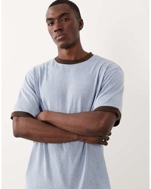 ASOS Relaxed T-Shirt With Contrast Ringer - Grey