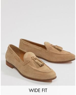KG by Kurt Geiger Kg By Kurt Geiger Wide Fit Tassel Loafers In Camel Suede - Natural