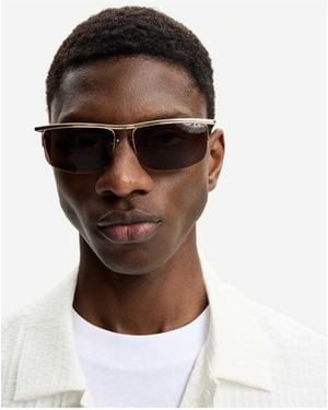 Bershka Metallic Sunglasses - Brown
