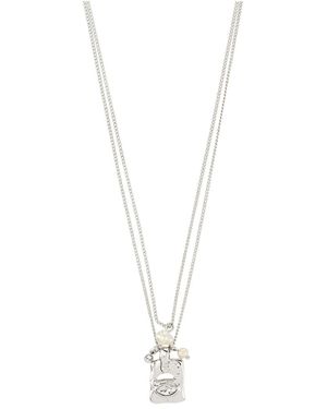 Pilgrim Set De Collares 2 En 1 Chapados En Plata Fire De -Plateado - Metálico
