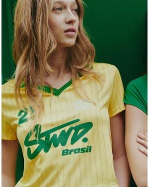 Pull&Bear Stwd Brazil Football Polo Shirt - Green