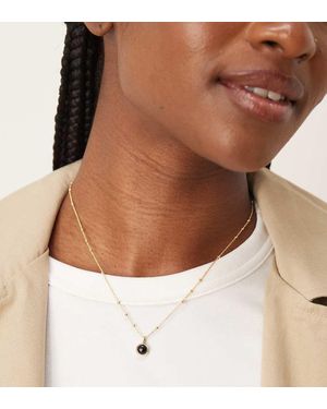 Daisy London 18K Vergulde Ketting Van Sterling Zilver Met Zwarte Onyx Stenen Hangertje - Metallic