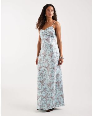 Pretty Lavish Joely Satin Ruched Bust Maxi Dress - White