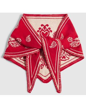 River Island Knit Paisley Triangle Scarf - Red