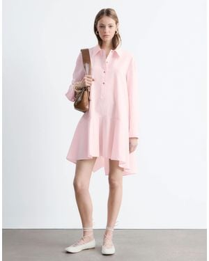& Other Stories Pure Cotton Poplin Polo Mini Dress - Pink