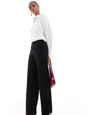 JDY Tall Pantaloni A Vita Alta Neri Con Cuciture Sul Davanti - Bianco