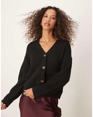Nobody's Child Cardigan Squadrato Con Bottoni E Scollo A V - Nero
