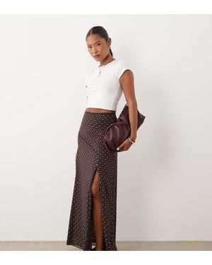 Miss Selfridge Spun Column Maxi Skirt With Slit - White