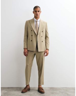 ASOS Carrot Fit Suit Trousers - Natural