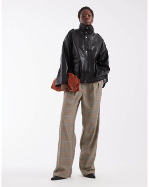 ASOS Tall weit geschnittene anzughose mit bundfalten - Schwarz