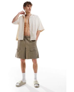 Collusion Beach Woven Revere Short Sleeve Shirt - Natural