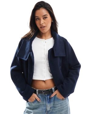 Stradivarius Short Tailored Jacket - Blue