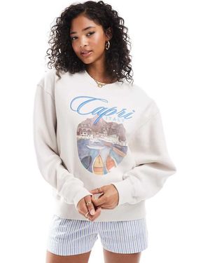 Abercrombie & Fitch Capri Destination Print Sweatshirt - White