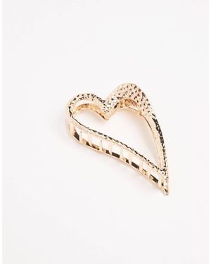 ASOS Abstract Metal Heart Hair Claw - Brown
