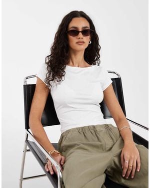 Hollister Seamless Slash Neck Top - White