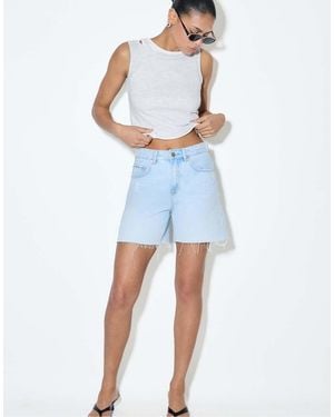 Stradivarius D93 Longline Denim Shorts - Blue