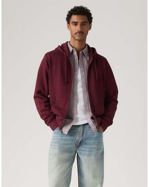 Levi's New Original Felpa Con Cappuccio Con Zip - Rosso