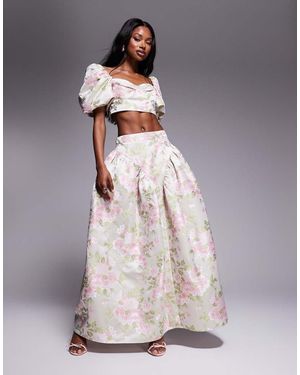 ASOS Co-ord Jacquard Maxi Skirt With Bow Back - Multicolour