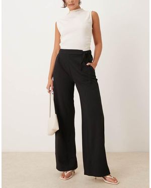 Jdy Tie Detail Wide Leg Trouser - Black